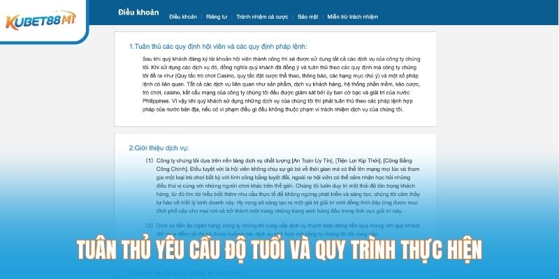 Tuân thủ yêu cầu độ tuổi và quy trình thực hiện